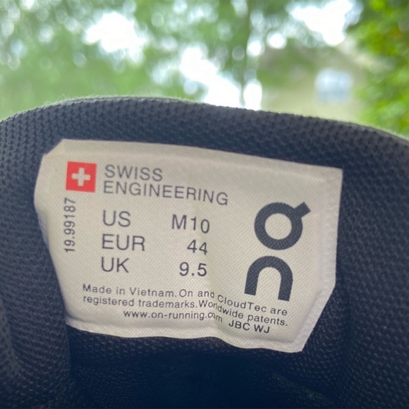 👟 On Cloud Men’s Waterproof Running Shoes – Charcoal/Black – Size 10 (EU 44) - Picture 5 of 12